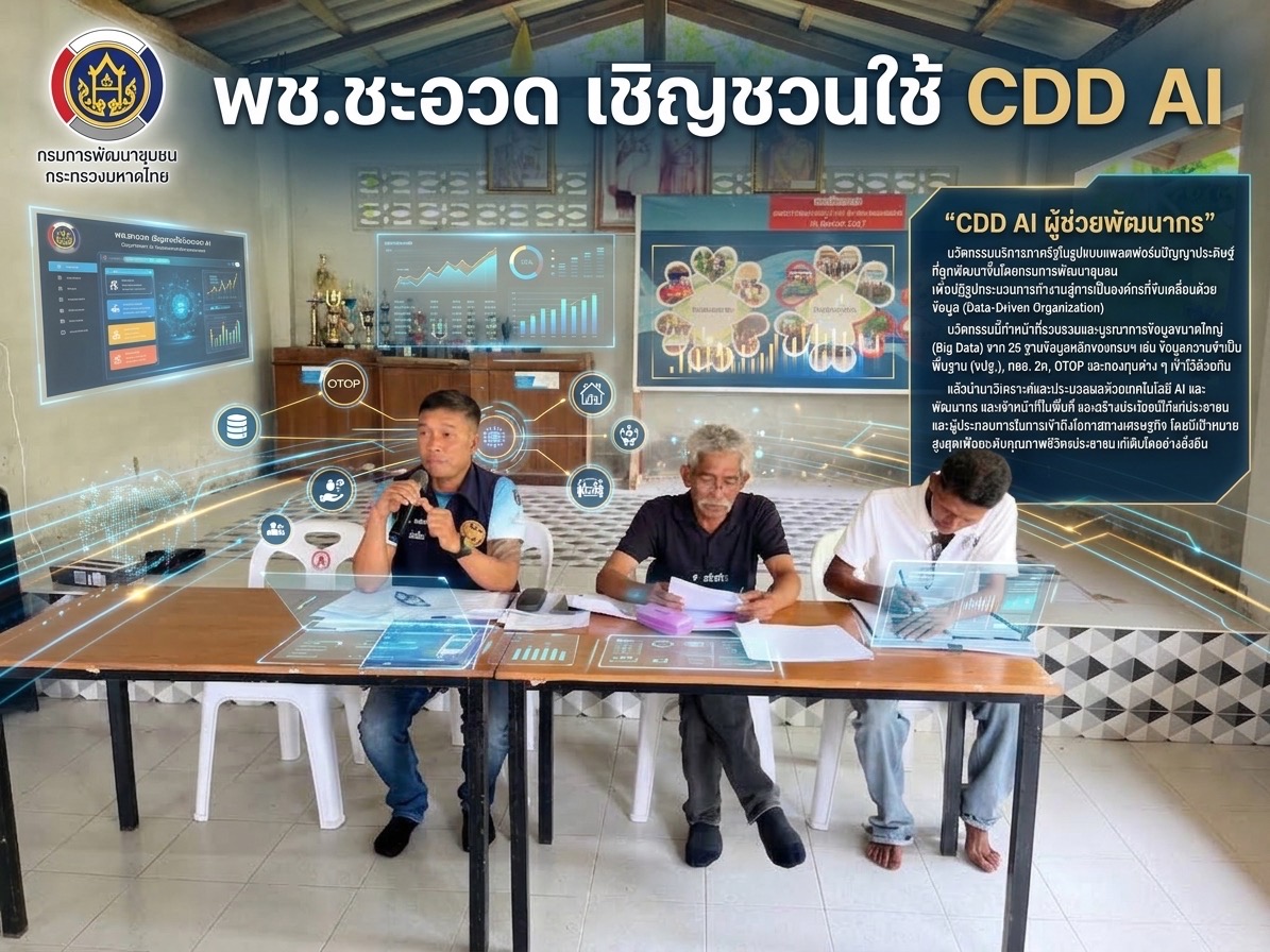 พช.ชะอวด เชิญชวนใช้ CDD Ai